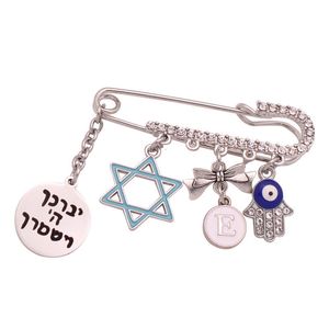 Broches broches ZKD étoile de David hébreu Je bébé broche booch cadeau Dieu bénisse hébreu Shema bénédiction bijoux 230616