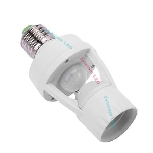 Sensor de movimiento de inducción PIR IR infrarrojo humano E27 enchufe interruptor Base Led bombilla soporte de lámpara