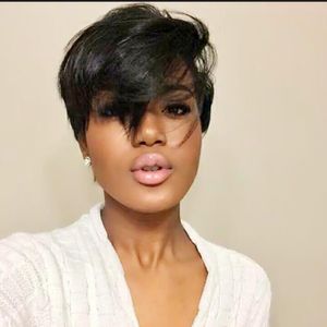 Pixie Cut Brazilian Human Hair Bob Wig Full Machine No lace front Wigs for Black Women