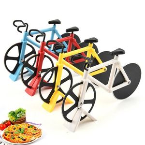 Cortador de Pizza de acero inoxidable con forma de bicicleta, rodillo para bicicleta, cortador de Pizza, cortador de Pizza, cuchillo, herramientas de cocina