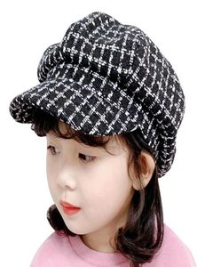 Plaid Kids Boy Girl Hat Aesthetic Children Cotton Cap Nice Baby Baby Toddler Beret 38 ans Caps Hats8045034