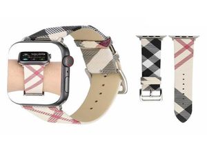 Bandle de plaque à carreaux Band de montre Apple 40 mm 44 mm 42 mm 38 mm Bracelet de ceinture de bracelet en cuir authentique pour la série IWatch 7 6 SE 545392427