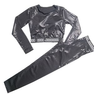 Hauts imprimés à carreaux Collants Tenues de yoga Femmes Survêtements de créateurs T-shirts à manches courtes Leggings minces Costumes de sport
