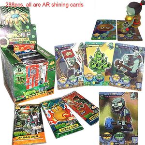 Plant Zombies Shining Cards Flash Board Card VS Table Cards AR Game Card Album Collections Jouets pour enfants Cadeaux G220311