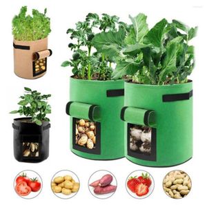 Macetas de tela para jardín, cama de cultivo, contenedor de plantación, bolsas de cultivo, maceta transpirable para vivero de plantas