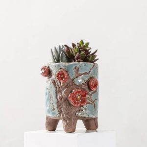 Macetas de estilo coreano, maceta de cerámica gruesa para plantas suculentas, maceta carnosa creativa, jarrón, adornos de escritorio para oficina, decoración para balcón