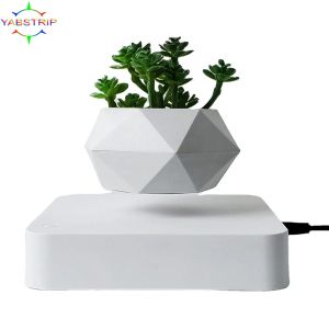 Macetas NUEVO Levitating Air Bonsai Pot Macetas de rotación Levitación magnética Suspensión Flor Maceta flotante Planta en maceta Decoración de escritorio