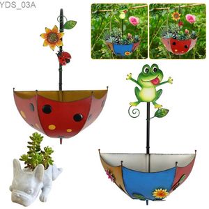 Jardinières Pots Jardin Décoratif Parapluie Pots de Fleurs Plantes Murales Pots de Jardin Vases Jardinière Suspendue avec Trou de Fuite pour Patio Extérieur 240325