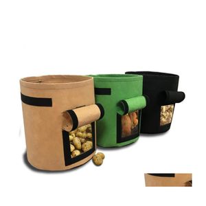 Pots de jardinières Sacs de culture de plantes Maison Jardin Pot de pommes de terre Serre Sac de culture de légumes Outils verticaux hydratants Livraison directe Pa Otzca