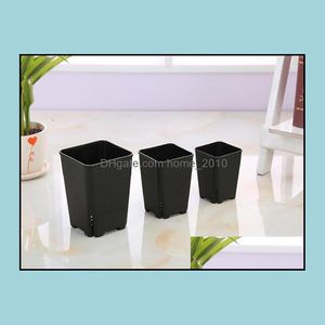 Jardinières Pots en gros Conception japonaise 3 Taille Option Fuite Latérale Carré Pot De Fleurs En Plastique Pour Sue