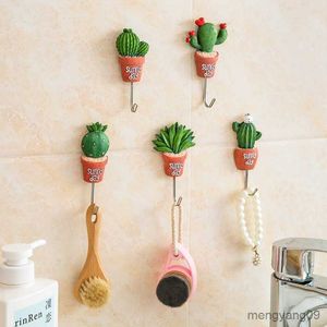 Macetas Macetas Gancho de pared Cactus Adhesivo Flor artificial Planta de maceta Decoración para el hogar Organizador de almacenamiento Estante para llaves Baño Cocina Toalla Colgador R230621