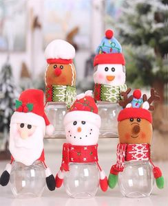 Plastic Candy Jar Christmas Thème des petits sacs-cadeaux Boîtes de bonbons Candys Box Crafts Home Party Decorations For Year Kids Giftsa294025379