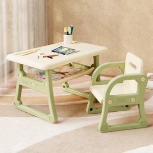 Juego de silla de plástico Tabla de juguetes para niños Table de jardín de infantes de jardín de infantes Duración de actividades fáciles de actividad de EasyToclean para niños