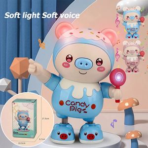 Plastic Dancing Robot Animal Battery Powered Cute Pig Dance Animal Doll 2 chansons