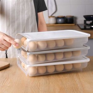 Boîte de rangement d'œufs en plastique Cuisine Outils de cuisine Réfrigérateur Pique-nique extérieure 18 Grid Conteneur alimentaire Couleur multifonctionnelle 211102