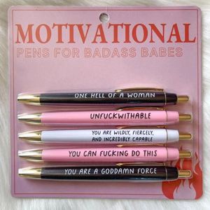 Stylo Badass de motivation en plastique, papeterie drôle, stylos de Signature, Type poussoir, bureau neutre
