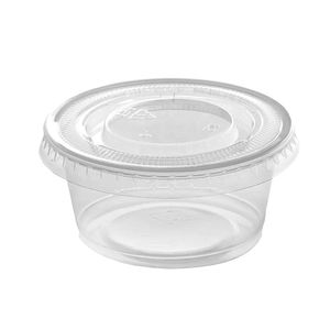 Gobelets en plastique avec couvercles, récipient jetable, bols transparents pour Sauce, gelée, yaourt