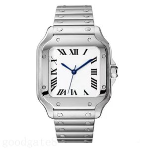 Relojes de oro chapados Santo Luxury Watch Torny Bisel Sapphire Square Dial WSSA0018 RELOJ Hombre Movimiento de cuarzo de acero inoxidable Reloj Casual XB08