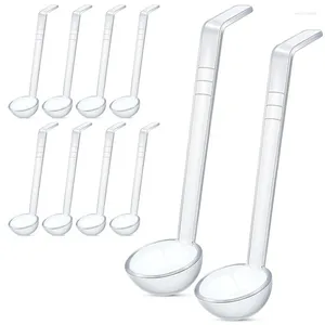 Borden 10 stuks 7,8 inch 1 oz doorzichtige kleine pollepel mini voor saus lange steel plastic punch kom opscheplepels gemakkelijk te gebruiken