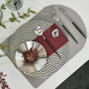 Assiettes Plates en céramique, échelle d'argent de 12 pouces, modèle à montage souple, réglage de la Table à manger, vaisselle, fournitures de cuisine