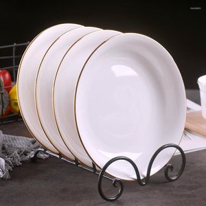 Assiettes rondes de 8 pouces, ensembles d'assiettes en porcelaine, nouilles Sushi, plats japonais, articles de cuisine en céramique EH50PS