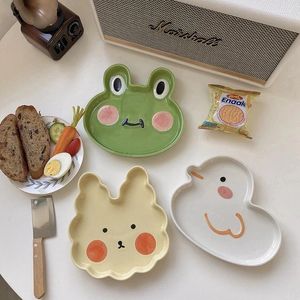 Assiettes Gâteau en céramique Plateau de dessert kawaii bol assiette Sushi Sushi pour enfants mignon Animal Breakfast Dish Vaiselle