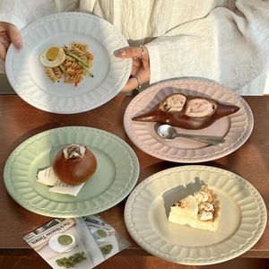 Platos cena de cerámica Pastel de postres Portas de pastel de dim sum para la presentación juegos de cocina de porcelana