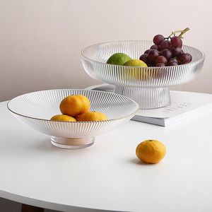 Assiettes plateau en verre Transparent pour salon maison créative Table centrale barre de cristal de fruits bols mignons cuisine Snack conteneur
