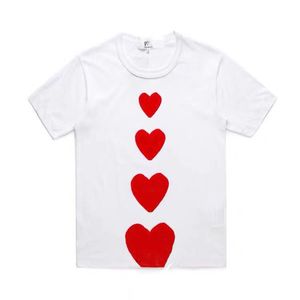 Play Designer T-shirts pour hommes T-shirts pour enfants brodés Love Eyes Pur coton Blanc Coeur rouge T-shirts à manches courtes Garçons et filles T-shirt décontracté en vrac Top Taille 80-150 d7