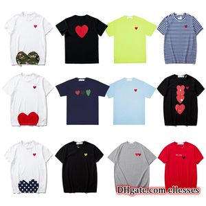 Jouez à la mode Mens T-shirts Designer Red Heart Shirt Tshirt Casual Cotton broderie à manches courtes T-shirt d'été Asian Size S-3XL