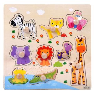 Tapis de jeu Enfants Jouets Montessori Puzzle En Bois Main Grab Board Set Éducatif Dessin Animé Véhicule Animaux Puzzles Bébé Enfants Jouet 230621