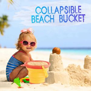 Jouer au sable d'eau amusant pour enfants jouets de plage enfants pliables portable seau d'été