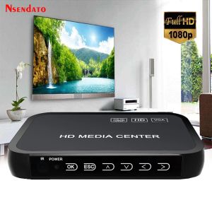 Player 1080p Full HD Media Video Player Center for HD VGA AV USB SD / MMC Port Remote Cable YPBPR Câble pour SD UDisk USB Disque dur