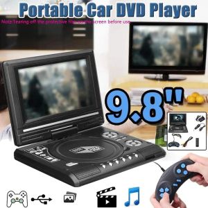 Lecteur 9,8 pouces portable voiture à domicile dvd lecteur VCD CD Game TV Player USB Radio Adaptateur Support FM Radio Recevoir EU / US / AU Plug