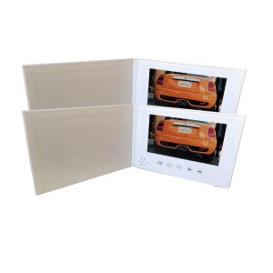Reproductor creativo invitación 7'LCD Video Mailer Tarjeta blanca carpeta IPS libro para publicidad tarjetas de felicitación reproductor MP4