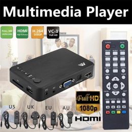 Player Media AutoPlay HDMICOMPATIBLE USB HDD HDD Media Player TV Video Av MKV AVI RM TV Box Full VGA AV Sortie avec VGA SD