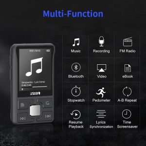 Lecteur Original RUIZU X55 Clip Sport Bluetooth Mini lecteur MP3 8 go baladeur Support FM, enregistrement, EBook, horloge, podomètre lecteur de musique