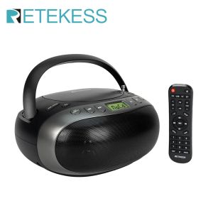 Le joueur rétexes tr634 cd lecteur boombox portable fm stéréo radio cd lecteur bluetooth usb affichage télécommande pour la maison senior