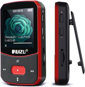Lecteur Ruizu Clip MP3 Player avec Bluetooth Walkman Mini Sport Music Player Poutenir FM Radio Radio Video Ebook Podomètre TF Card