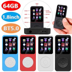 Players 64 Go Portable MP3 Player 1.8inch Color Screen Bluetooth Compatible 5.0 Compact Music Player Hifi sans perte Sound FM Radio Ebook