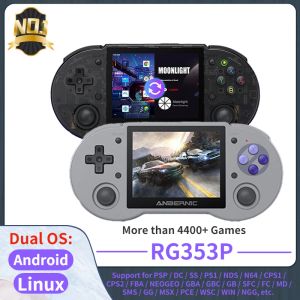 Joueurs Anbernic RG353P Console de jeu vidéo portable Android 11 Linux Dual OS 5G WiFi BT 4.2 DC SS PS1 NDS N64 Bluetooth HD Game Player