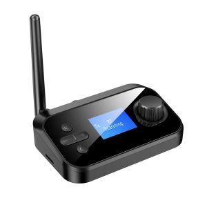 Reproductores Transmisor de receptor de audio Bluetooth Compatible 5.0 2in1 Fibra Coaxial Wireless Audio Adapter con Panel MP3 Player