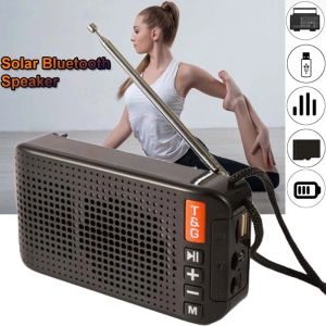 Joueurs Mini solaire FM Radio Portable Bluetooth 5.0 haut-parleur lecteur MP3 avec lampe de poche LED Support mains libres carte TF U disque