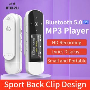 Joueurs Ruizu x69 Bluetooth MP3 Player USB Music Player Mini Clip Portable Sports Walkman Support FM Recorder horloge Petomètre