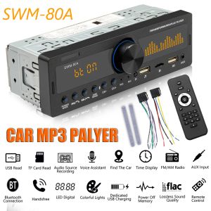 Reproductores SWM80B Single 1 DIN Radio de coche Pantalla dual Multimeida Reproductor de MP3 Copia de audio TF USB AUXInput Localizador Auto Estéreo Cabeza