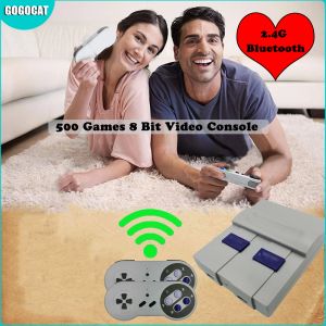 Joueurs sans fil 2.4G Bluetooth rétro mini TV AV console de jeu vidéo pour Nes 8 bits 500 333 jeux classiques double manettes cadeau de noël