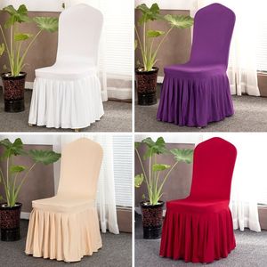 17 couleurs jupe plissée chaise-couverture décoration de fête mariage banquet chaise protecteur housse élastique spandex chaises couvre décorations de fête T9I00665