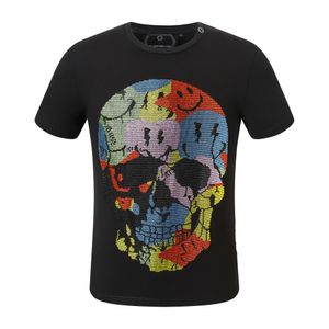 CAMISETA PLEIN BEAR Camisetas de diseñador para hombre Ropa de marca Rhinestone PP Skull Hombres CAMISETA CUELLO REDONDO SS STONES Clásico Hip Hop Streetwear Camiseta Top Tees PP2144