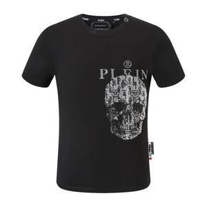 pleinxplein pp T-shirts pour hommes Design original Chemise d'été plein T-shirt pp coton strass chemise à manches courtes 123 couleur noir blanc