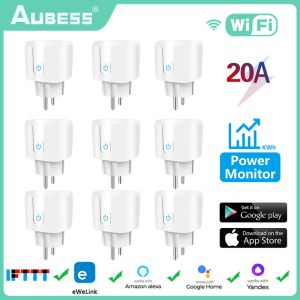 Plugs Ewelink WiFi Smart Plug 20A Sigle Smart With Power Monitoring Timing Fonction Voice Control Work with Alexa Google Home Yandex